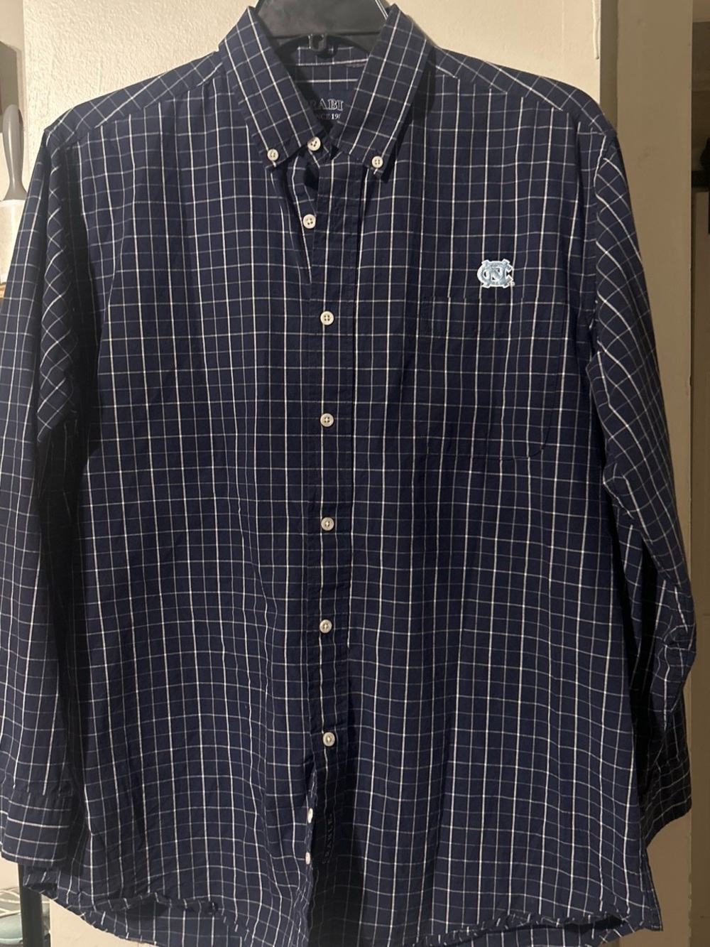 University of North Carolina Navy Windowpane Button-Down Shirt